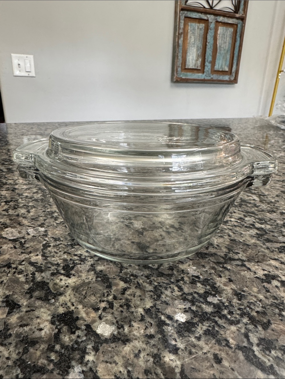 Anchor Hocking vintage Clear Glass Covered Casserole Dish 20 oz